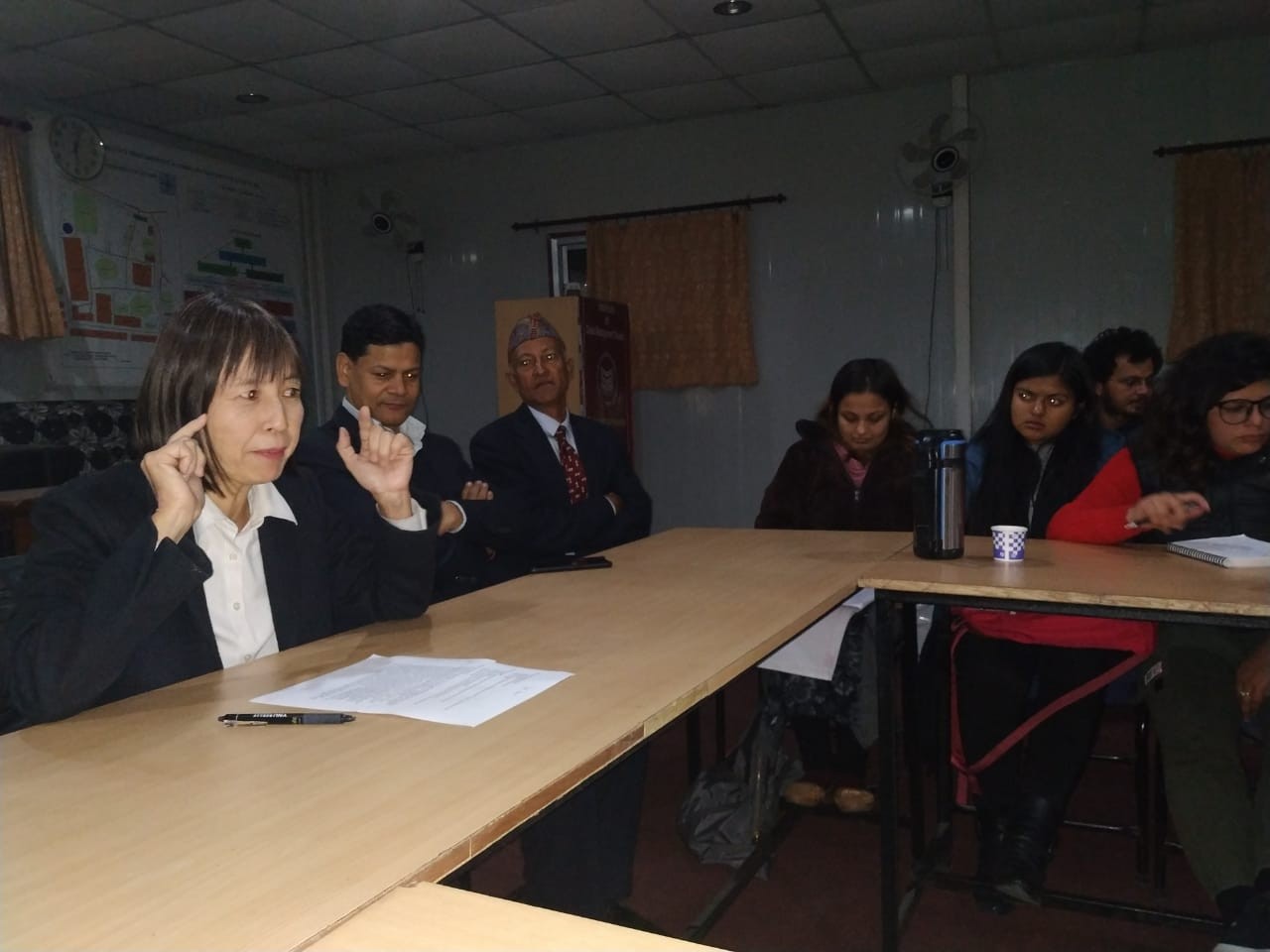 Ms. Yumiko Asakuma Chief Representative of JICA Nepal sharing her experience and knowledge with Master students of Crisis Management form 1st and 3rd semester.